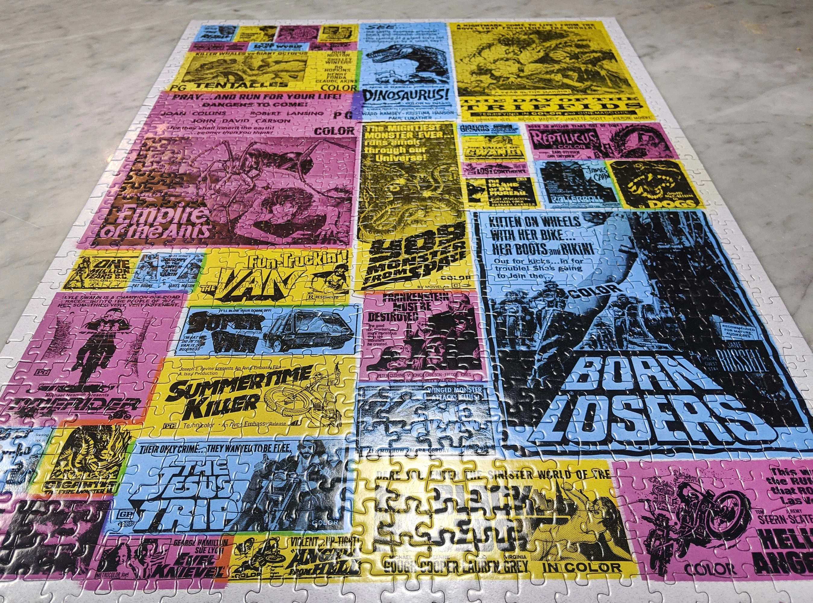 Monsters and Motors Vintage Ad Block Two-Sided 1000pc Puzzle - Image 5