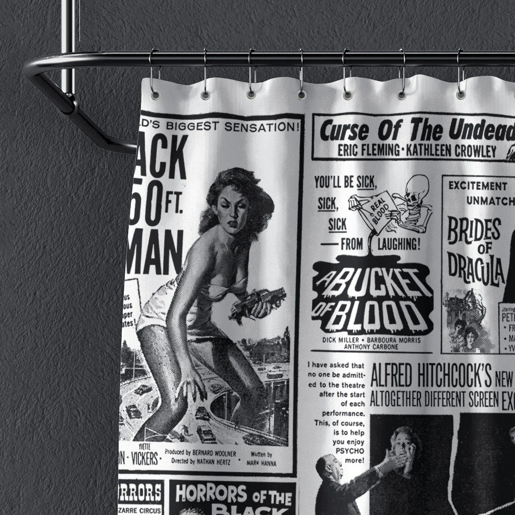 Shower Curtain: Blood Bath - Vintage Ad Block Design - Image 3